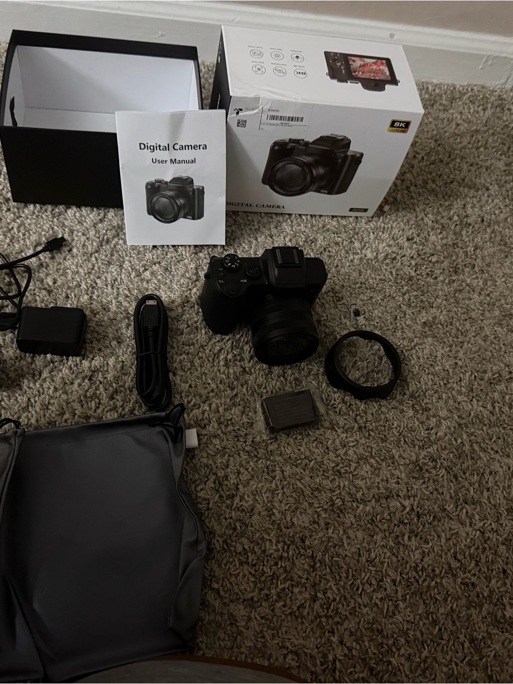 Black Digital Camera Kit with Accessories
